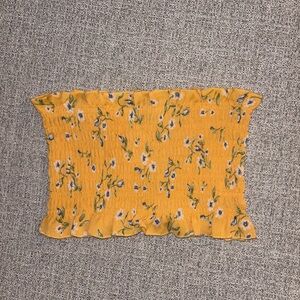 Floral Yellow Smocked Tube Top